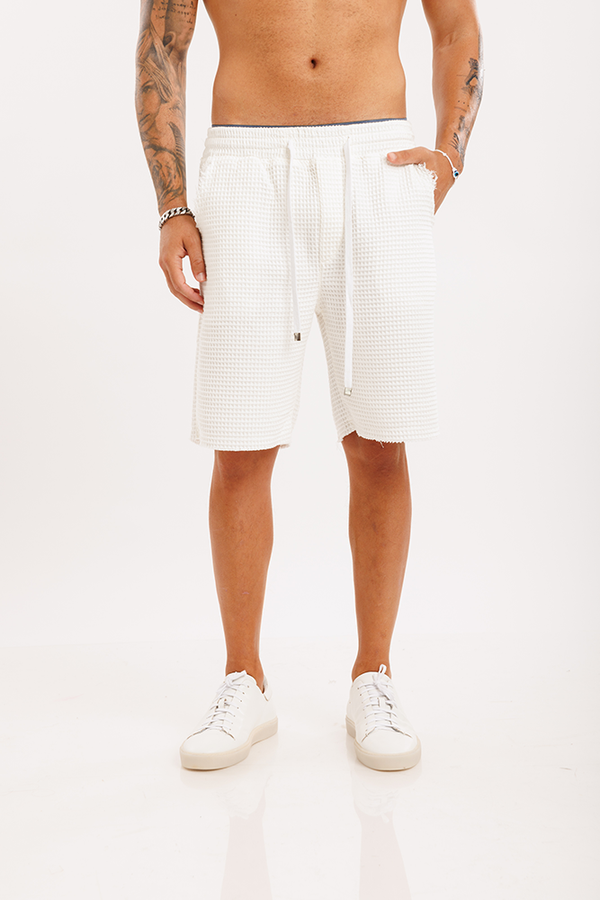 WAFFLE SHORTS - WHITE