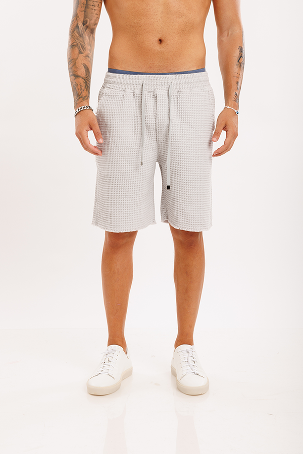 WAFFLE SHORTS -  LIGHT GREY