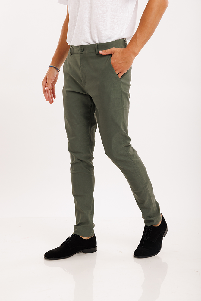 ELEGANT SLIM PANTS - DARK GREEN