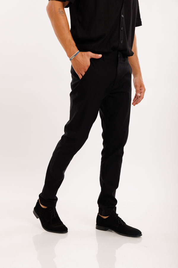 SLIM FIT SUIT TROUSERS - BLACK